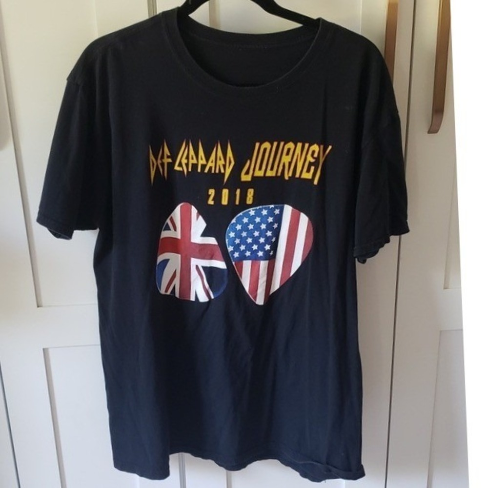 Journey Def Leppard Tour Shirt Mens XL Black 2018 Double Sided Concert Tee